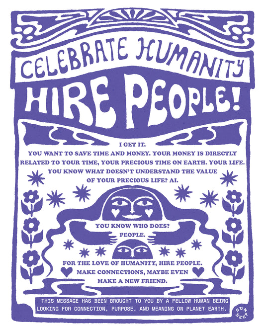Celebrate Humanity. Hire People! Flyer